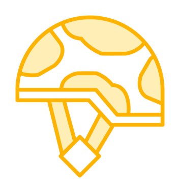 Askeri miğfer vektör renk çizgisi simgesi