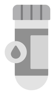 Kan testi tüpü ana hat vektör simgesi. Laboratuvar test sembolü, logo illüstrasyonu.