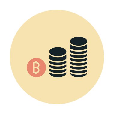 Basit bitcoin simgesi, vektör illüstrasyonu