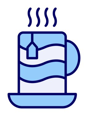 çay fincanı simgesi, vektör illüstrasyonu