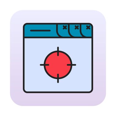 tarayıcı ve Hedef Web renk simgesi, vektör illüstrasyonu