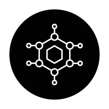Basit Nanoteknoloji simgesi, vektör illüstrasyonu