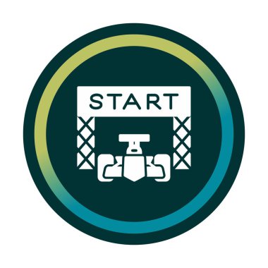 simgeyi başlat. Web için Irk vektör simgesinin başlatılmasının basit bir gösterimi.                                