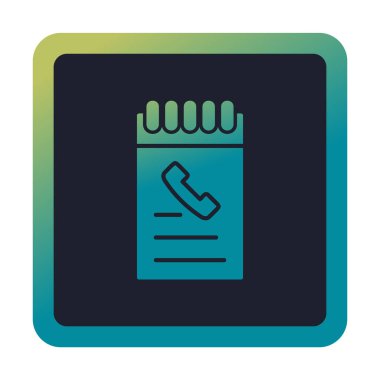 Beyaz arkaplanda telefon rehberi ikonu vektör çizimi