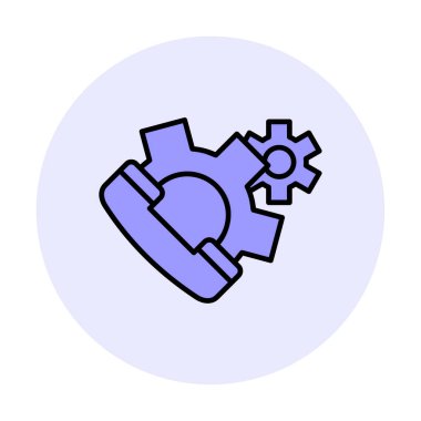 Basit Çağrı Ayarları simgesi, vektör illüstrasyonu