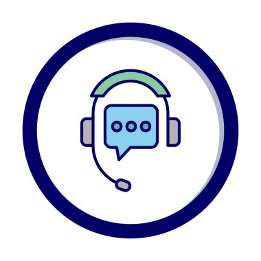 Basit Destek Hizmetleri simgesi, vektör illüstrasyonu