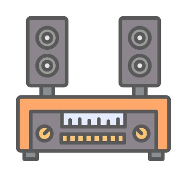 renk çizgisi ses hoparlörleri vektör çizimi 