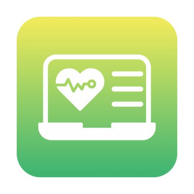 Dizüstü bilgisayardaki basit düz kalp atışı simgesi