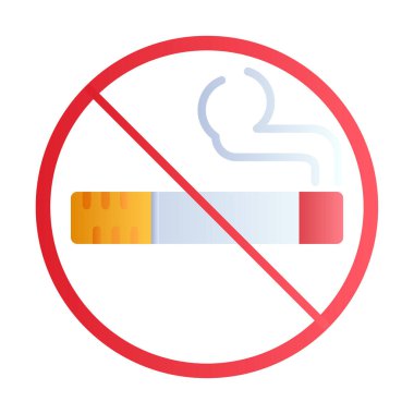 Basit sigara içilmeyen simge, vektör illüstrasyonu