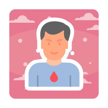 Basit Survivor kişi avatar simgesi, vektör illüstrasyonu