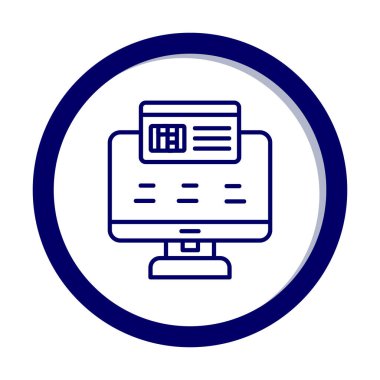 Basit Çevrimiçi Ödeme simgesi, vektör illüstrasyonu