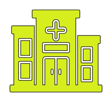 Basit hastane binası ikon vektör çizimi 