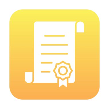 Sertifika vektör simgesi modern basit illüstrasyon                                 