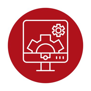 Bilgisayar ayarları simgesi, vektör çizim