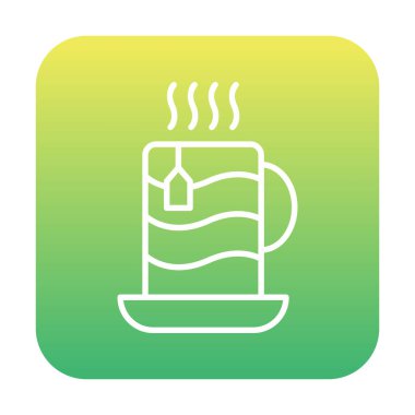 çay fincanı simgesi, vektör illüstrasyonu