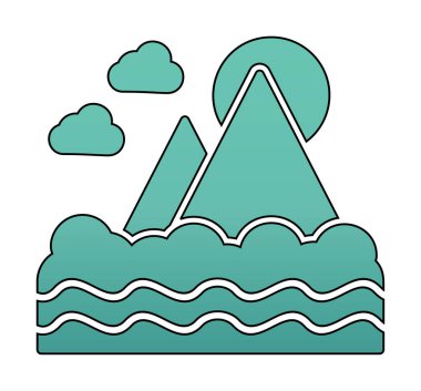 Fuji Dağı simgesi, veteriner illüstrasyonu 