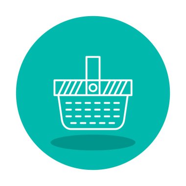 piknik sepeti web simgesi, vektör illüstrasyonu 