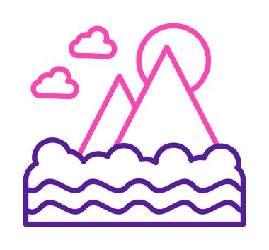 Fuji Dağı simgesi, veteriner illüstrasyonu 