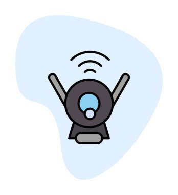 düz Web kamera vektör simgesi tasarımı