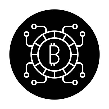 Basit bitcoin simgesi, vektör illüstrasyonu
