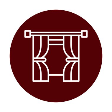 Tiyatro perdeleri simgesi, vektör illüstrasyonu 