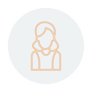 Kadın avatar simgesi, vektör illüstrasyonu 