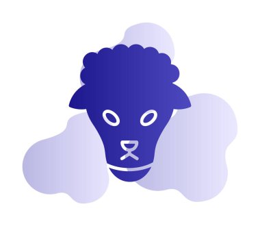 Koyun başı ağ simgesi, vektör illüstrasyonu 