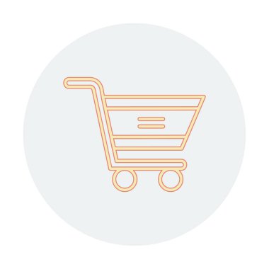  Alışveriş arabası simgesi, vektör çizimi basit tasarım