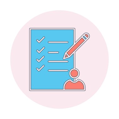 Kontrol listesi düz simgesi, vektör illüstrasyonu 