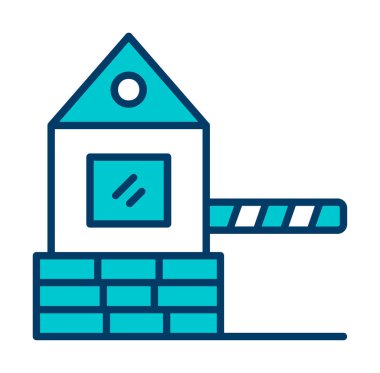 Askeri Bariyer simgesinin vektör çizimi 