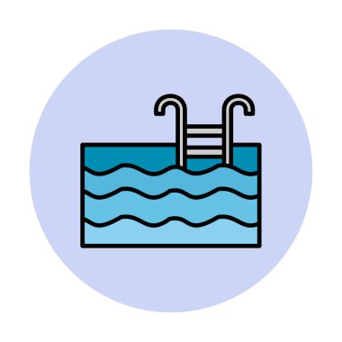  yüzme havuzu ikonu vektör illüstrasyonu