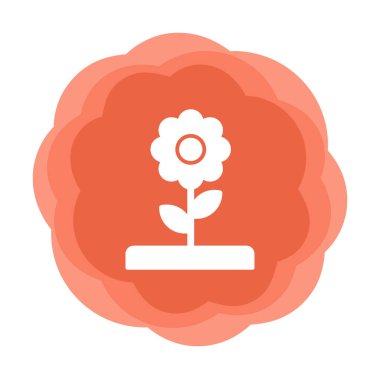  düz çiçek vektör simgesi. tasarım çizimi   