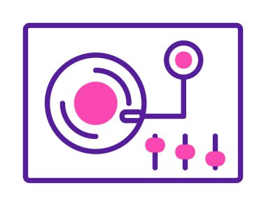 Basit vinil oynatıcı Turntable simgesi, vektör illüstrasyonu