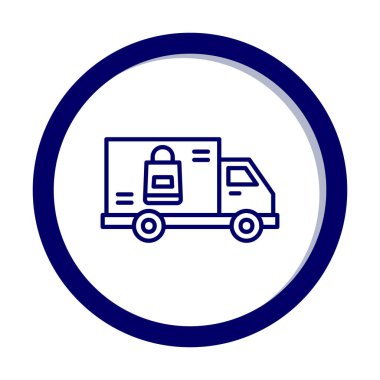 Teslimat kamyonu vektör simgesi modern basit illüstrasyon                        