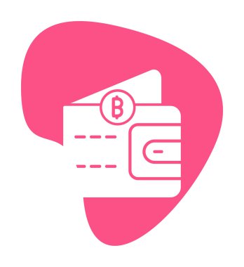 Basit Dijital Cüzdan simgesi, vektör illüstrasyonu