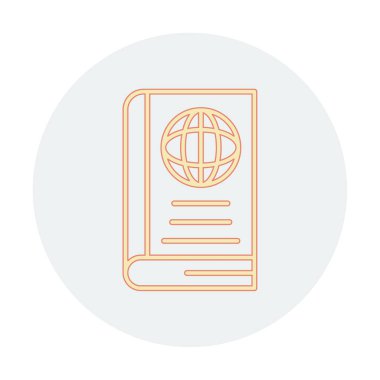 Basit Dünya Kitabı simgesi, vektör illüstrasyonu