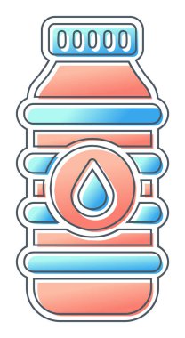 su şişesi simgesi, vektör illüstrasyonu    