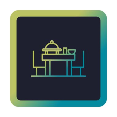 Basit ziyafet simgesi, vektör illüstrasyonu