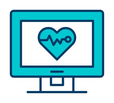 kardiyogram illüstrasyonlu düz ekran 