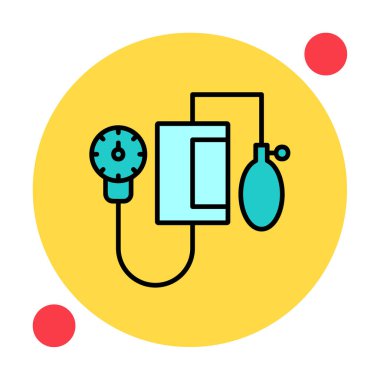 Basit Kan basıncı ölçüm simgesi, vektör illüstrasyonu