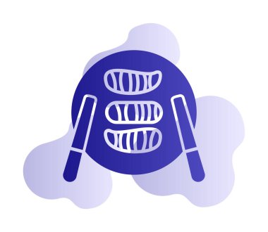 Tabak simgesinde suşi, vektör illüstrasyonu