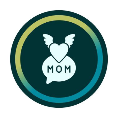 Anneler Günü simgesi, tebrik kartı şablonu, vektör illüstrasyonu