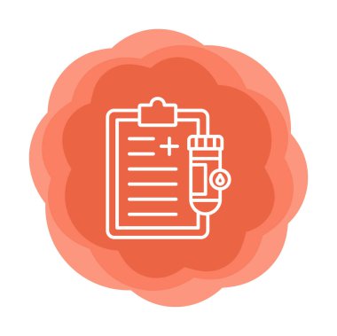 İdrar raporu ikonu. tıbbi sembol, vektör illüstrasyonu 