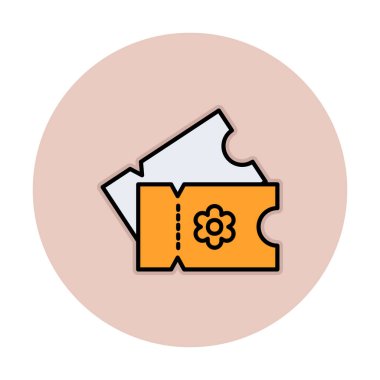 bilet simgesi, vektör illüstrasyonu basit tasarım