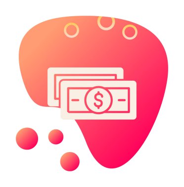 Dolar para çizgisi simgesi, vektör illüstrasyonu