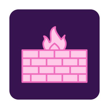 Şömine simgesinin vektör illüstrasyonu 