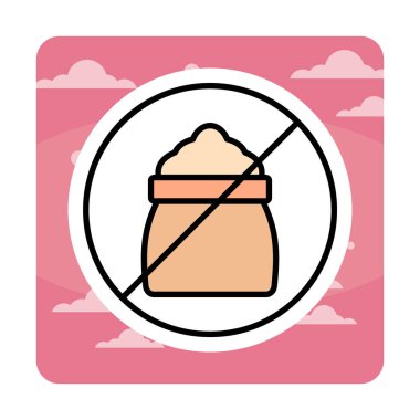 Şeker işareti yok, vektör illüstrasyonu  