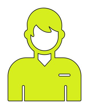 Erkek kullanıcı simgesi. Vektör çizim