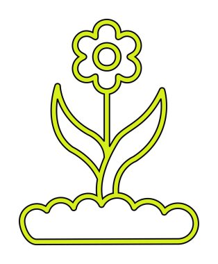  düz çiçek vektör simgesi. tasarım çizimi   