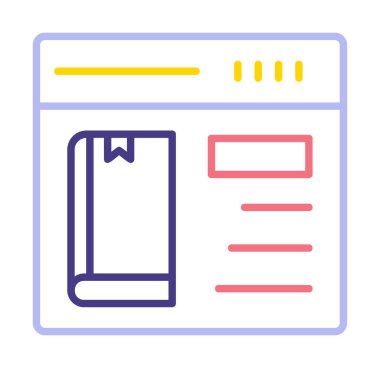 Basit Çevrimiçi Kitap satın alma simgesi, vektör illüstrasyonu